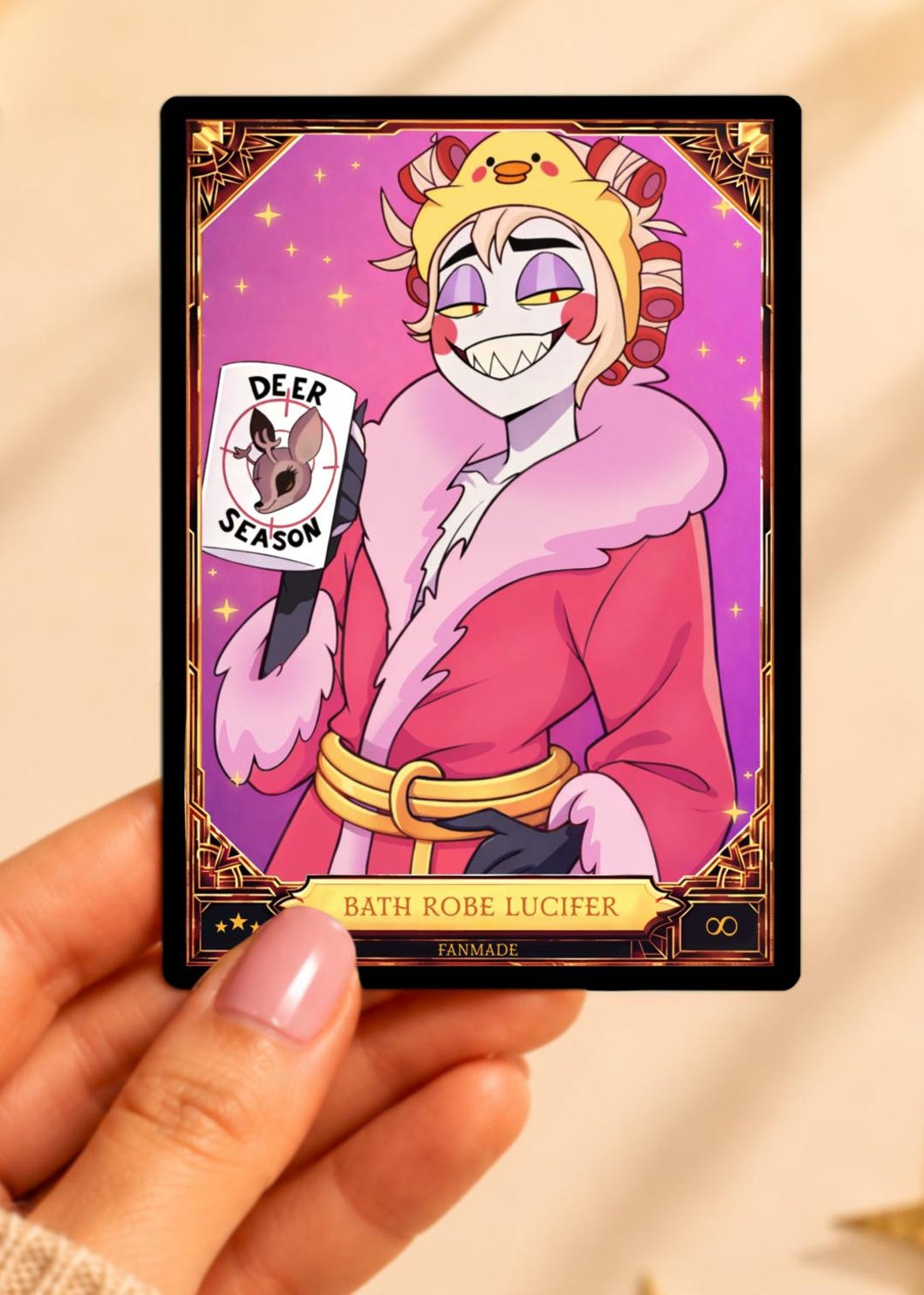 Lucifer Bath Robe Hazbin Hotel - Card Fanmade - Etsy