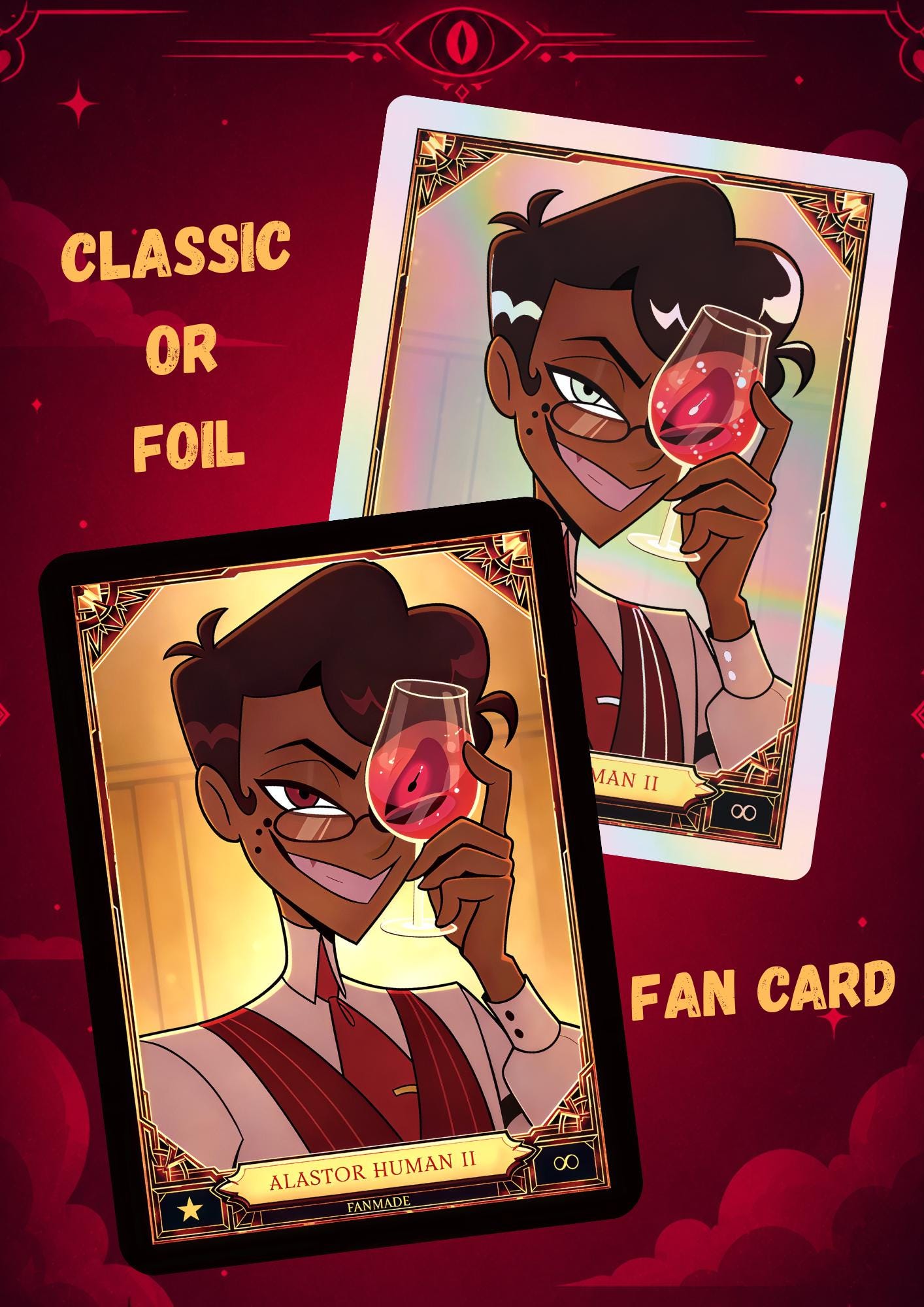Alastor Human Hazbin Hotel - Card Fanmade !! - Etsy Canada