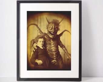 Vintage Spooky Photo Print: Macabre Victorian Wall Art (Framed or Unframed)