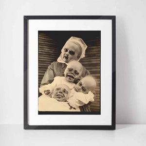 Vintage Spooky Photo Print: Macabre Surrealism Wall Art (Framed or Unframed)