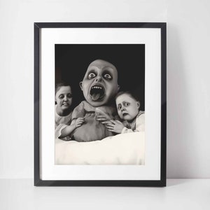 Macabre Vintage Photo Print: Spooky Surrealism Wall Art (Framed or Unframed)