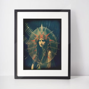 Vintage Pagan Photo, Occult Art Print, Gothic Home Decor, Witchcraft Wall Art