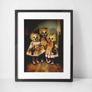 Creepy Dolls Vintage Photo Print: Macabre Halloween Decor (Framed or Unframed)
