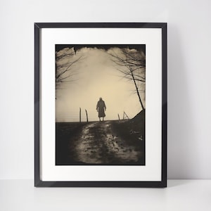 Antique Vintage Halloween Photo, Creepy Photograph, Vintage Halloween Decor, Spooky Vintage Photography Poster, Goth Decor, Zombie Art
