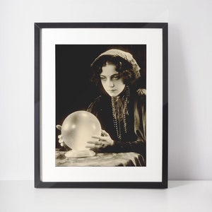 Vintage Fortune Teller Photo Print: Spooky Crystal Ball Wall Art (Framed or Unframed)