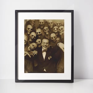 Vintage Creepy Photograph, Antique Halloween Decor, Witch Vintage Photo, Spooky Vintage Photography, Scary Halloween Gift h108