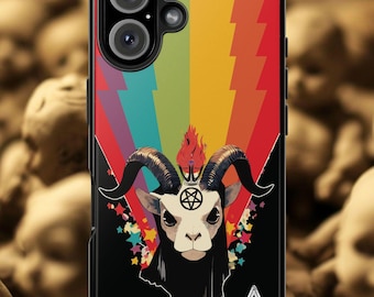 Baphomet Tough Phone Case: Gothic Satanic LGBTQ Pride Accessory