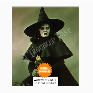 Witch Photo Vintage Witch Halloween Photo for Scrapbooking Antique Witch Picture Printable Halloween Picture Vintage WItch Decor DOWNLOAD