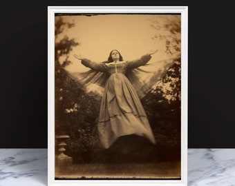 Vintage Spooky Photo Print: Gothic Halloween Decor (Framed or Unframed)