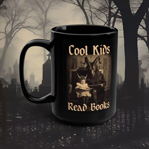 Baphomet Coffee Cup: Gothic Book Lover Mug, Halloween Decor
