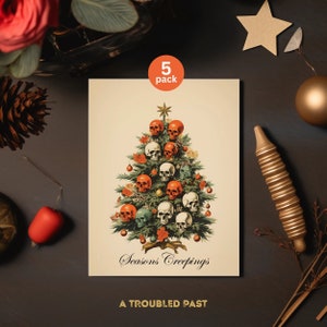 Seasons Creepings Cards, Merry Creepmas Card Bundle, Hexmas Card Set, Gothic Christmas Cards, Spooky Santa, Horror Xmas Gift,