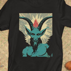 Satanic Baphomet Tshirt For Satanist Occult Gift For Him Satanic Shirt Occult Tee Goth Gothic Shirt Pop Art Baphomet Lucifer T-shirt L1