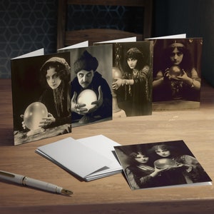 Vintage Fortune Teller Greeting Card Set: Mystical Gift Cards