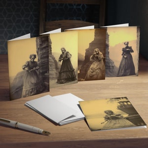 Creepy Victorian Women Greeting Card Bundle: Gothic Old West Cards