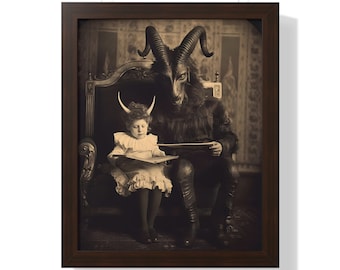 Vintage Baphomet Photo Print: Creepy Occult Wall Art (Framed or Unframed)