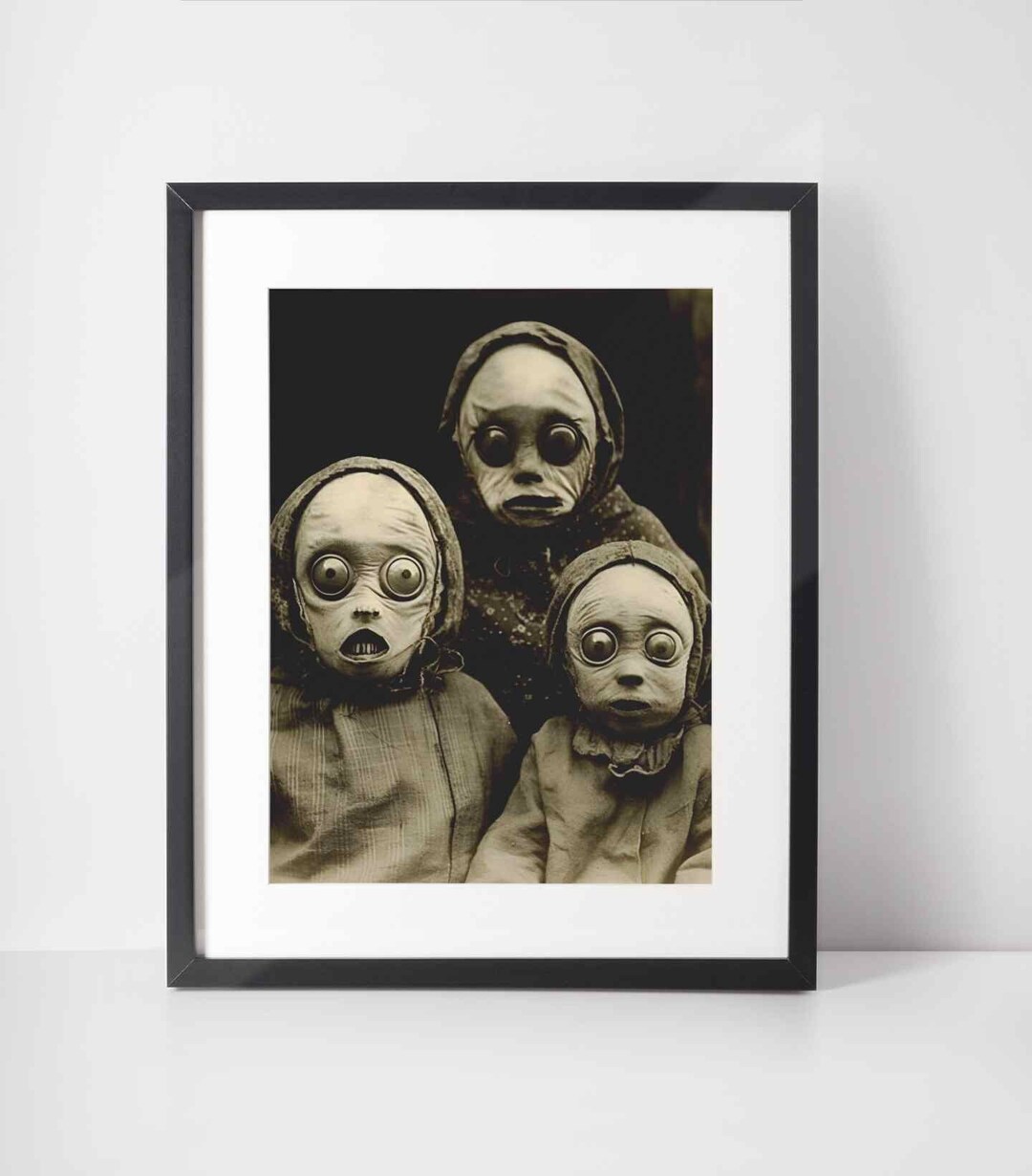 Vintage Spooky Photo Print: Macabre Halloween Wall Decor (framed or ... - Retro Macabre Decor