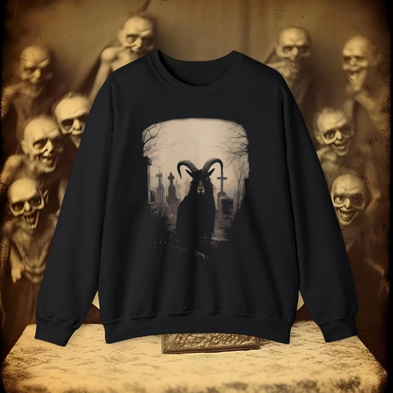 Black Phillip Sweatshirt: Gothic Satanic Goat Alt Clothing