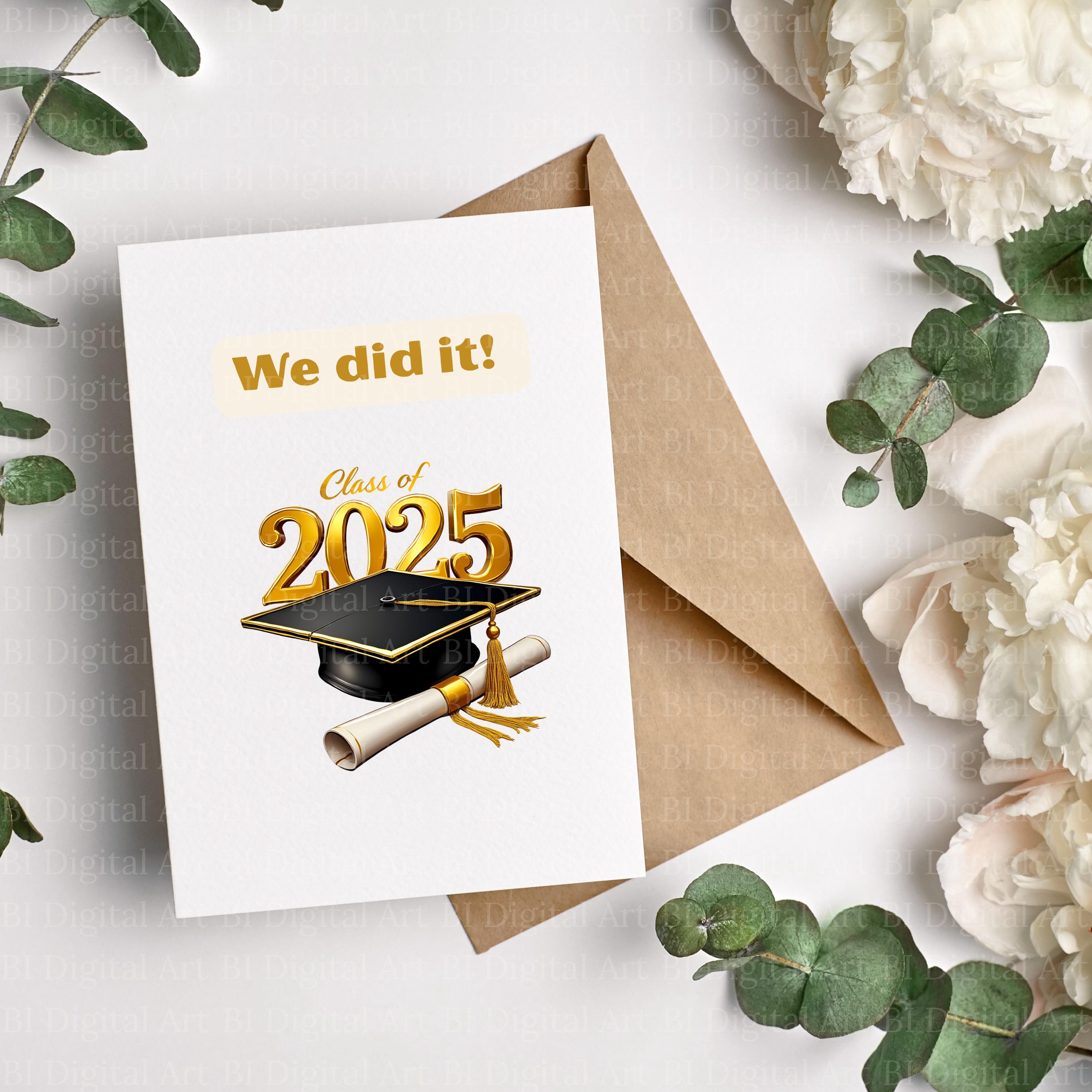 Class of 2025 Graduation Cap Clipart – PNG & JPG Files (digital ...