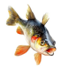 Clipart de perca de lúcio para download, clipart de pesca, clipart de peixe, decoração de parede de peixe, PNGs de alta qualidade, sublimação, modelo de papel, download instantâneo