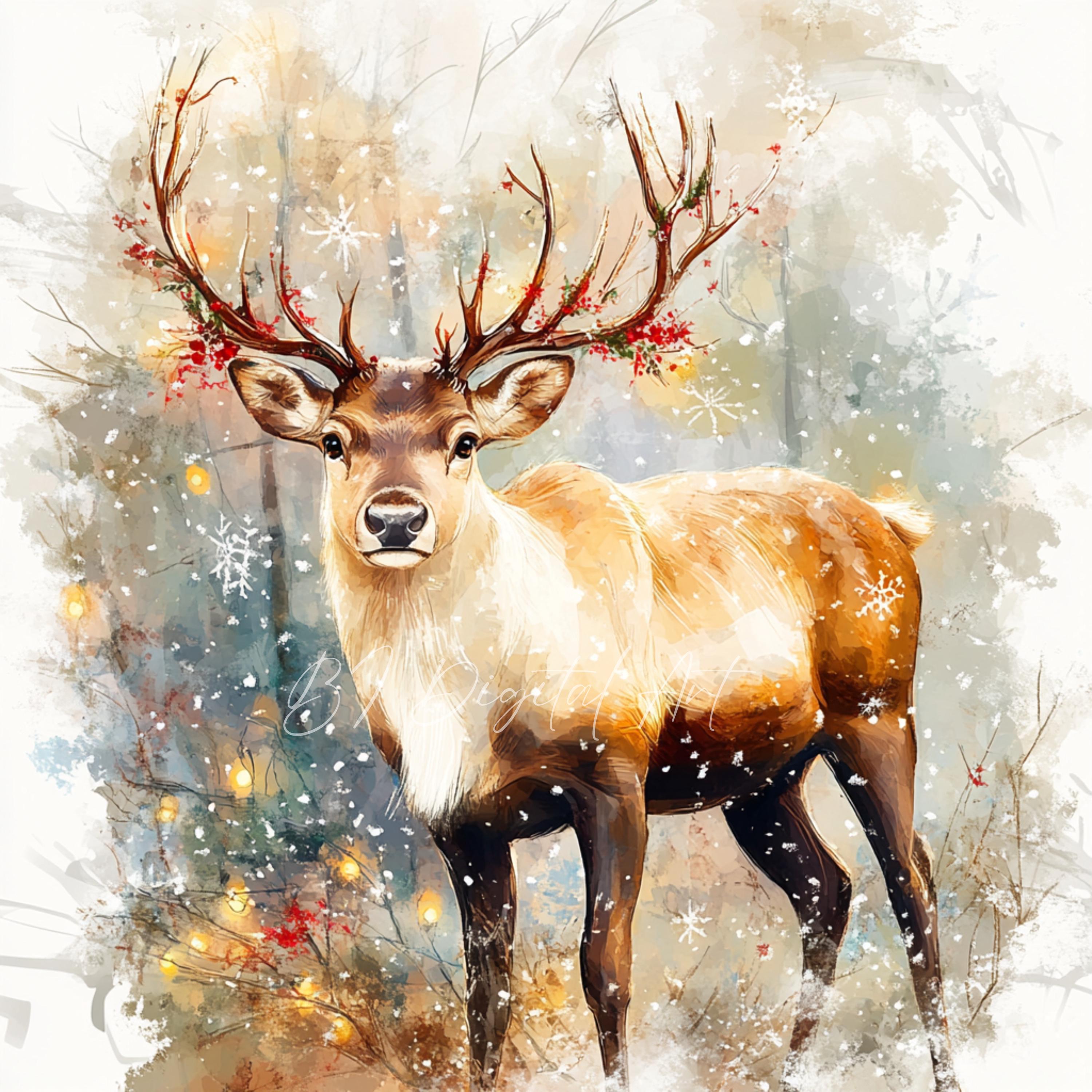 クリスマスのトナカイのクリップアート、クリスマスの鹿、クリスマスの