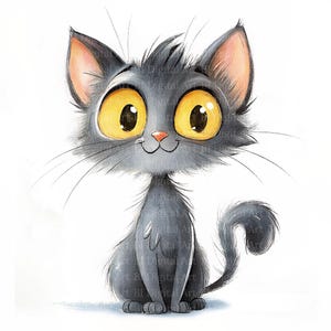 12 divertidos cliparts de gatos, dibujos animados de gatos en acuarela, alta calidad | Archivos JPG imprimibles, descarga digital, creación de tarjetas y proyectos de bricolaje