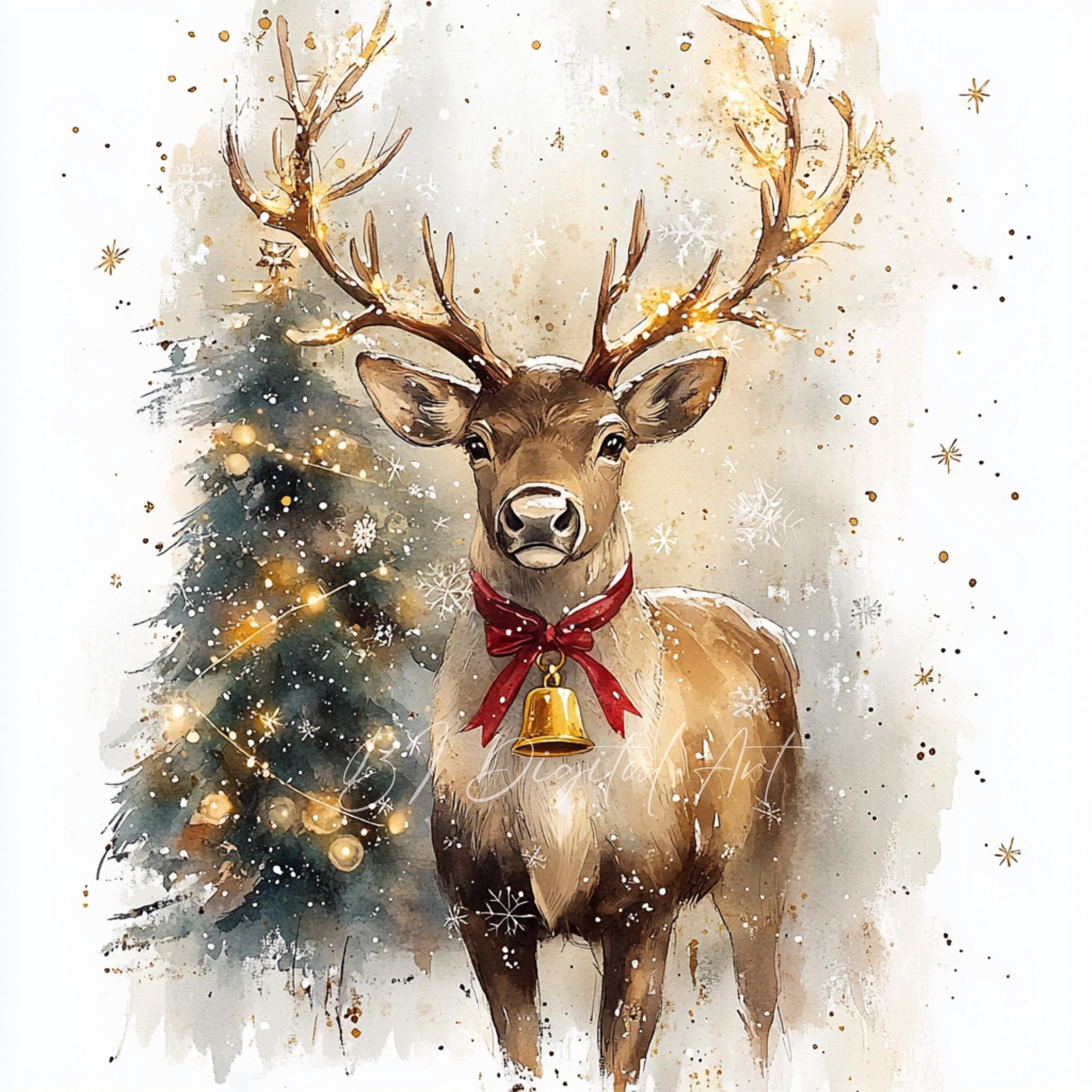 クリスマスのトナカイのクリップアート、クリスマスの鹿、クリスマスの