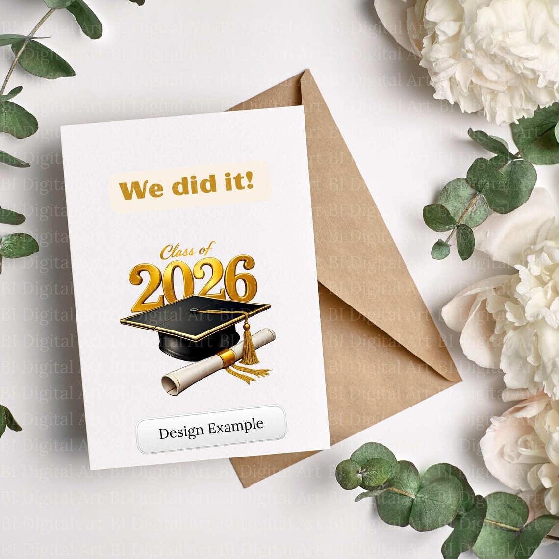 Class of 2026 Clipart – Graduation Cap Design for Cardmaking ...