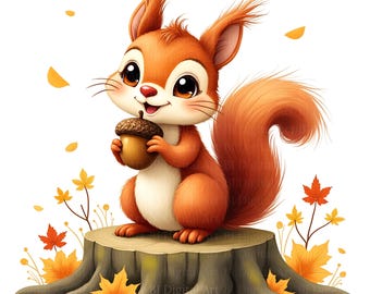 * vintage squirrel ୨୧ * 栗色の キュートなリスさん Cute Vintage Squirrel Fall Squirrels Plush Toy Embroidered