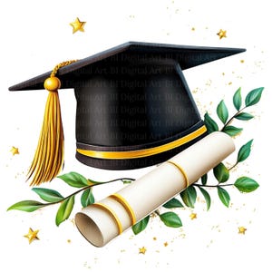 10 clipart de chapéu de formatura, design de formatura, arquivos PNG/JPG para impressão em alta resolução, download digital, sublimação e artesanato em papel