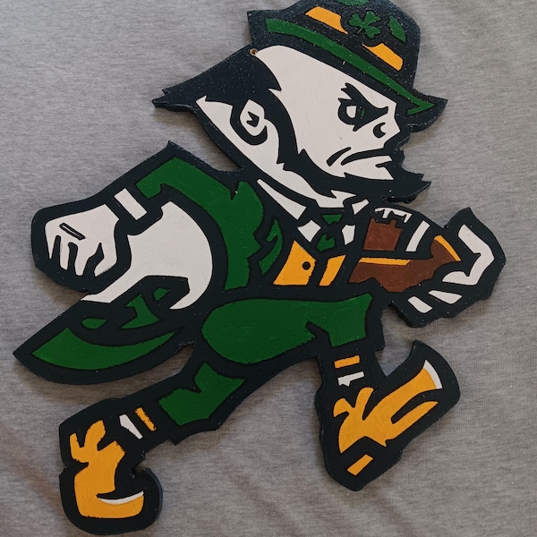 Notre Dame Fighting Irish hand painted wood team cut out wall decor