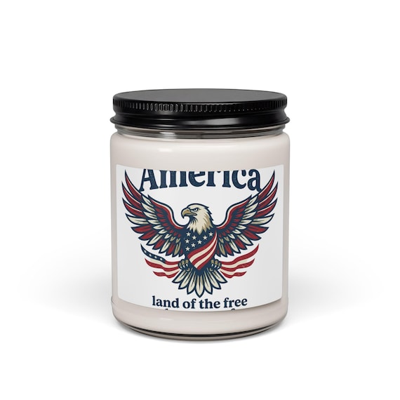 Patriotic Eagle America land of the free Candle