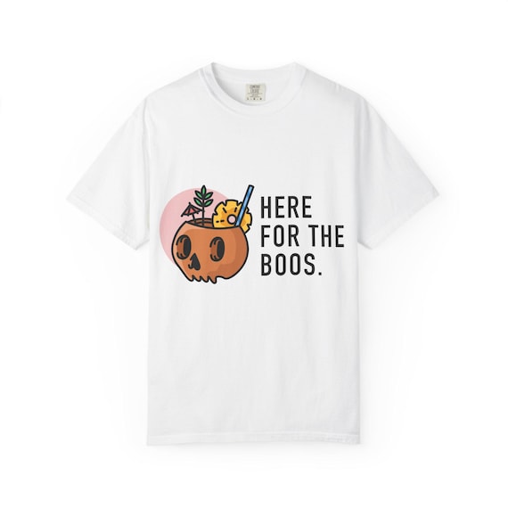 Here for the Boos pumpkin cocktail T-shirt | Halloween spooky party tee
