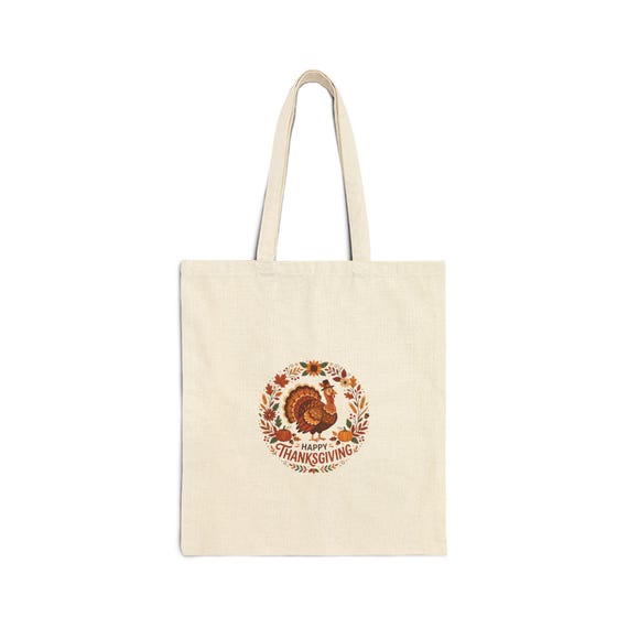 Thanksgiving Turkey Wreath Tote Bag | Fall Harvest, Autumn Leaves