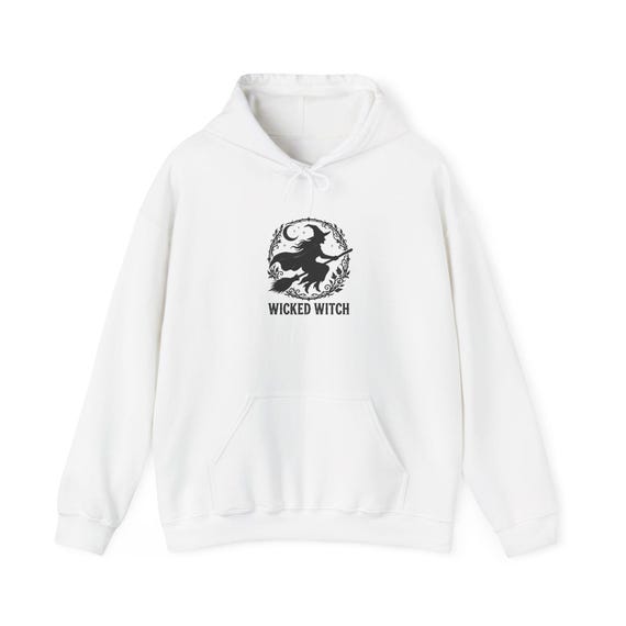 Wicked Witch Moon Silhouette Hoodie | Halloween Witch Graphic Sweatshirt