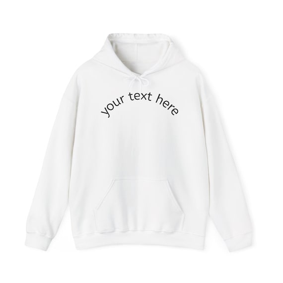 Custom Curved Text Hoodie | Personalized Minimal Typography Hooded Sweatshirt