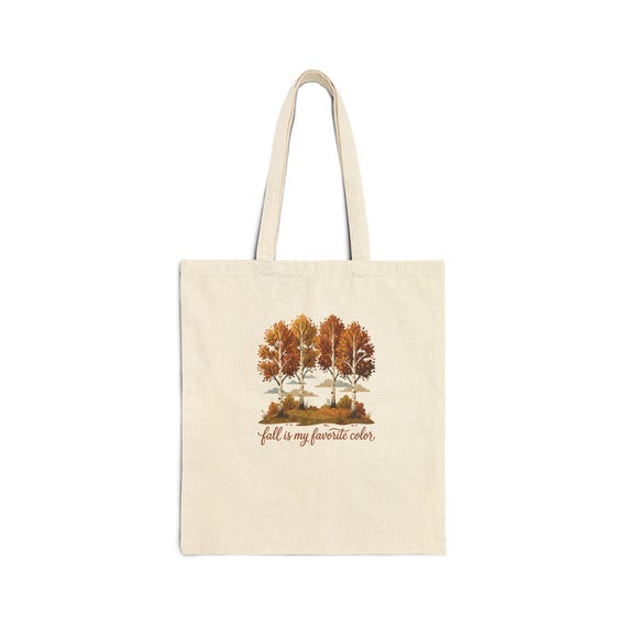 Autumn Trees illustration Tote | fall is my favorite color, seasonal canvas bag