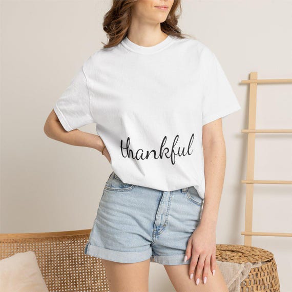 thankful script shirt | Thankful T-Shirt, Cursive Thanksgiving Tee