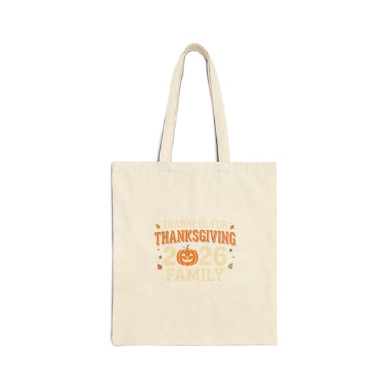Thanksgiving Pumpkin Family Tote | Cotton Canvas Tote Bag