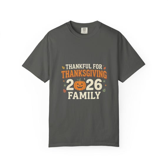 Thankful for Thanksgiving 2026 Family T-shirt | Pumpkin, Fall Leaves