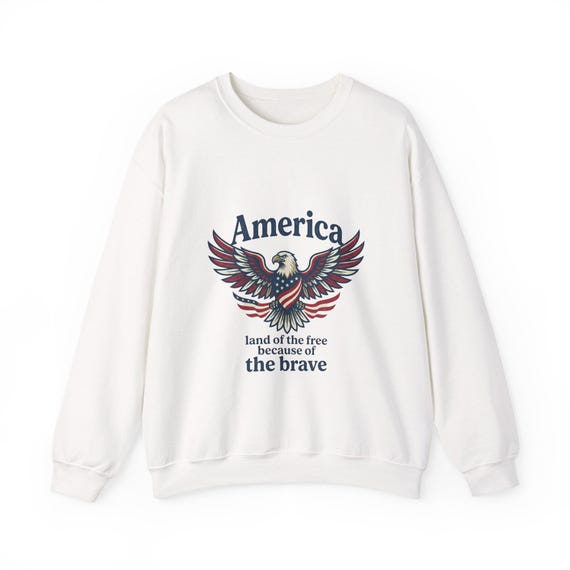 American Eagle with Flag Wings sweatshirt | Land of the Free, Because of the Brave