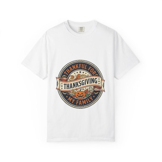 Thankful for My Family Thanksgiving T-shirt | Pumpkin Harvest Fall Design