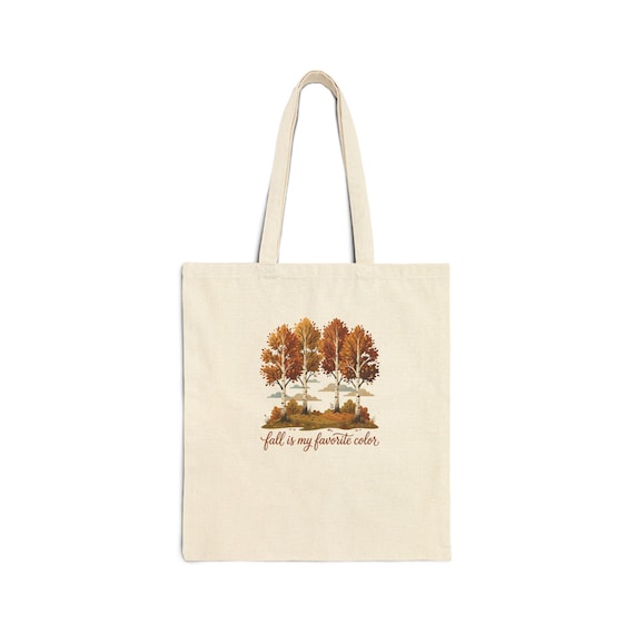 Autumn Trees illustration Tote Bag | fall is my favorite color, seasonal canvas