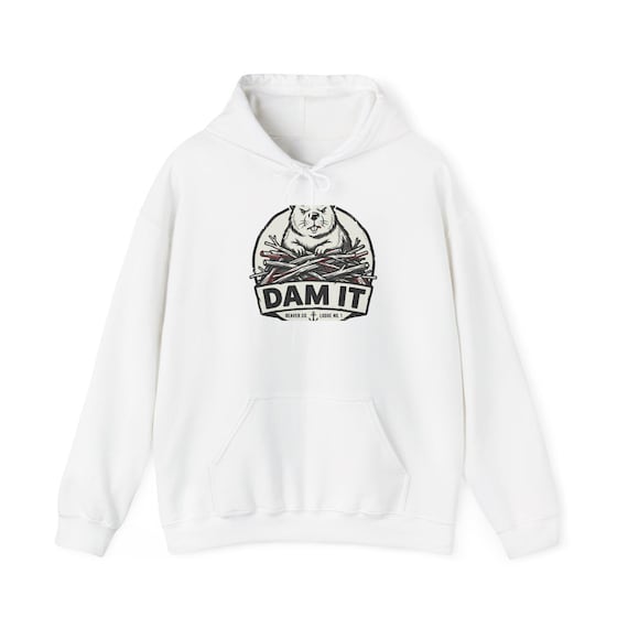 Beaver Dam It Hoodie | Retro Wildlife Lodge Logo