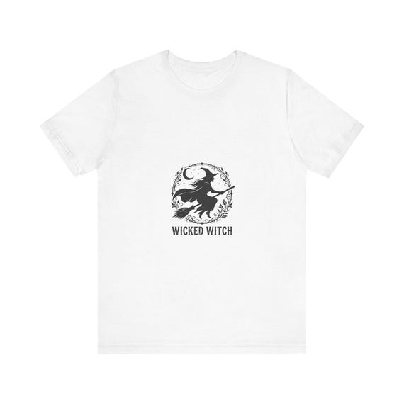 Wicked Witch graphic tee | Witch silhouette moon bicycle T-Shirt