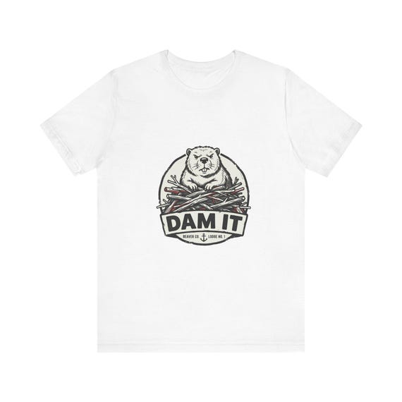 Dam It Beaver Illustration Tee | Retro Lodge Outdoor Nature Shirt