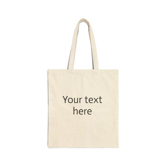 Custom Text Canvas Tote Bag | Personalized Grocery Market Bag