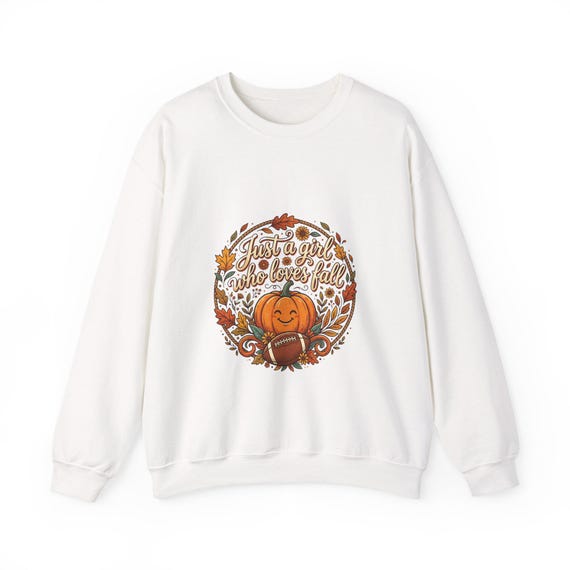 Embroidered Pumpkin Heartbeat Sweatshirt | Fall Autumn Leaves Crewneck