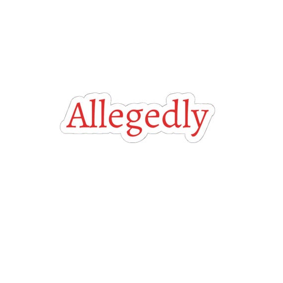 Allegedly text sticker Kiss-Cut Sticker | red serif typography
