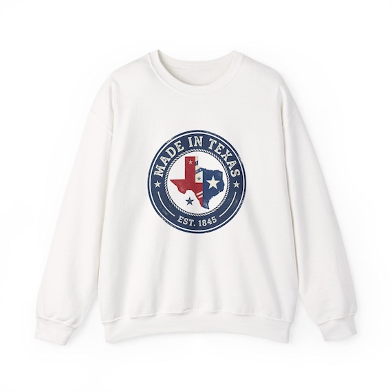 Made in Texas badge Sweatshirt | Texas state emblem crewneck, EST. 1845