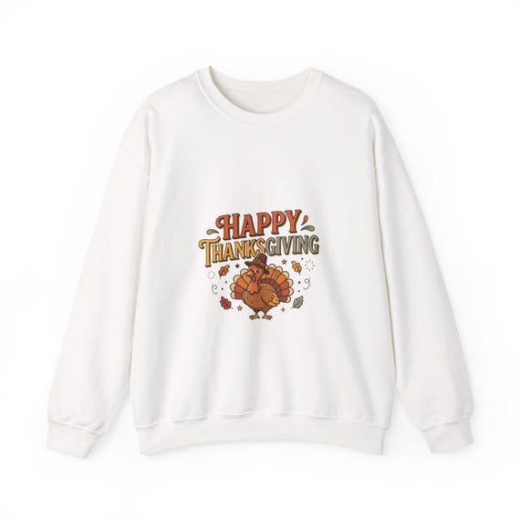 Happy Thanksgiving Turkey Sweatshirt | Autumn Leaves, Cornucopia